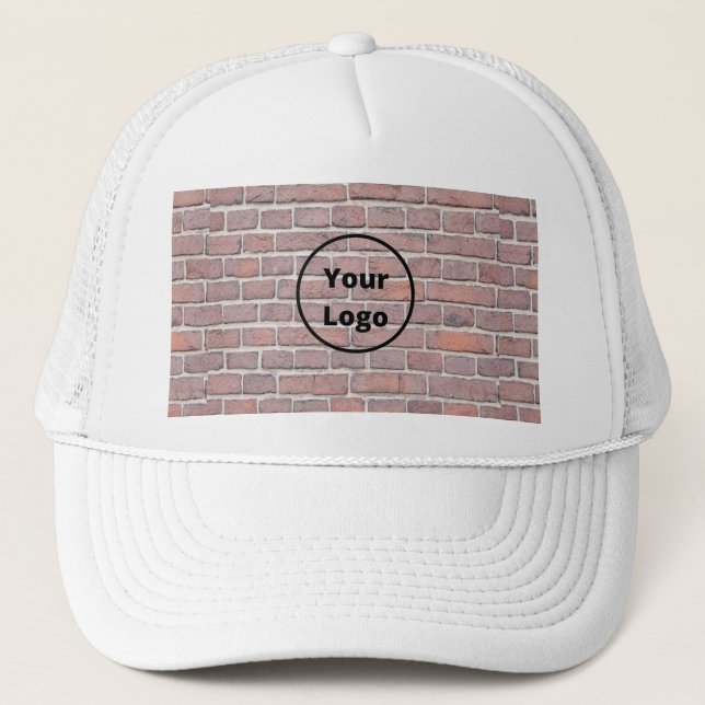 Custom logo brown brick wall trucker hat (Front)