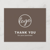 Custom Logo Brown Budget Thank You Card
