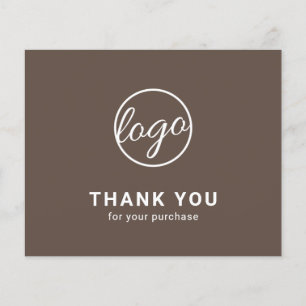 Custom Logo Brown Budget Thank You Card