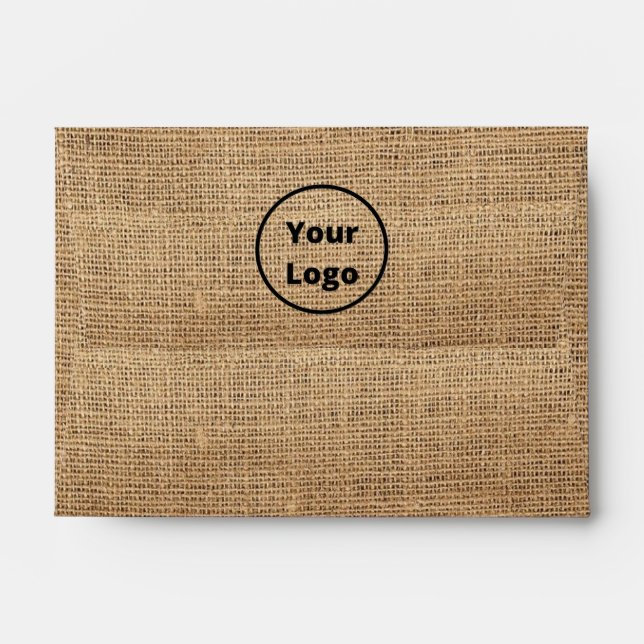 Custom logo brown burlap envelope (Back (Top Flap))