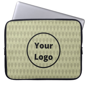 Custom logo brown hexagon pattern laptop sleeve