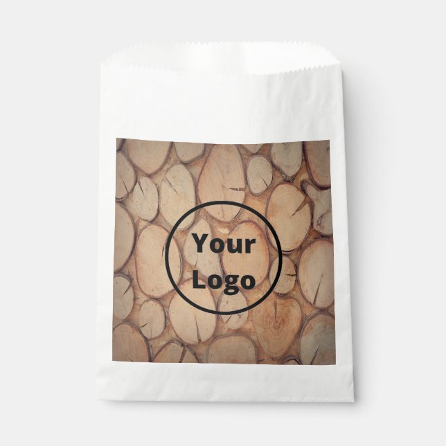 Custom logo brown tree logs favour bags (Front)