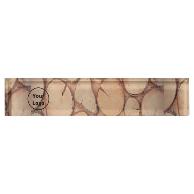 Custom logo brown tree logs nameplate (Front)