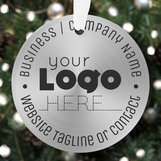 Custom Logo Brushed Silver Acrylic Christmas Tree Ornament (Creator Uploaded)