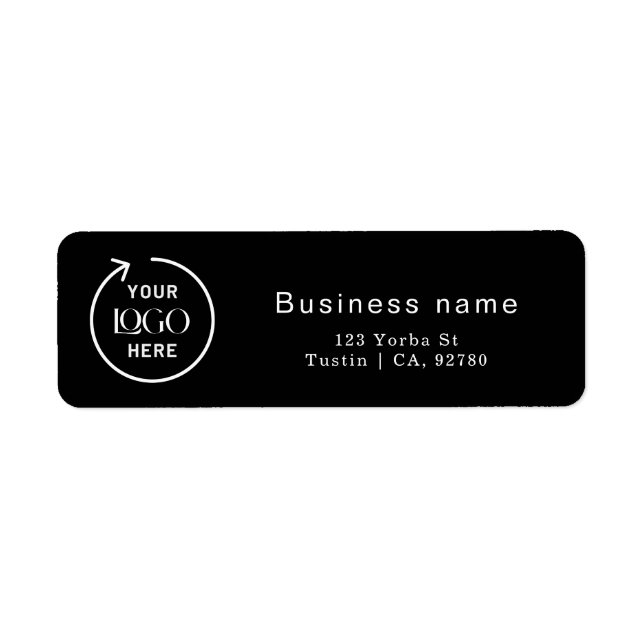 Custom Logo | Business Black Return Address (Front)