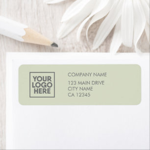 Custom Logo   Business Black Return Address Label