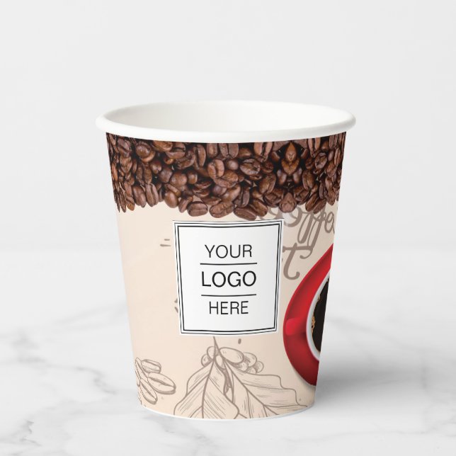 Custom Logo Business brand Coffee Shop Paper cups (Front)