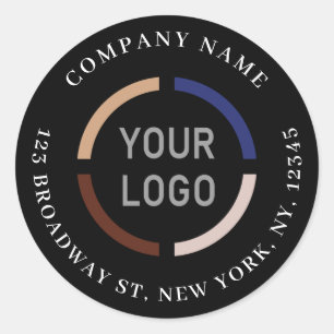 Custom Logo business branded return address Classic Round Sticker