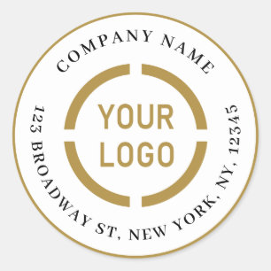 Custom Logo business branded return address Classic Round Sticker