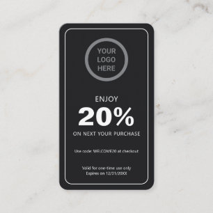 Custom Logo Business Branding Personalised Black Discount Card