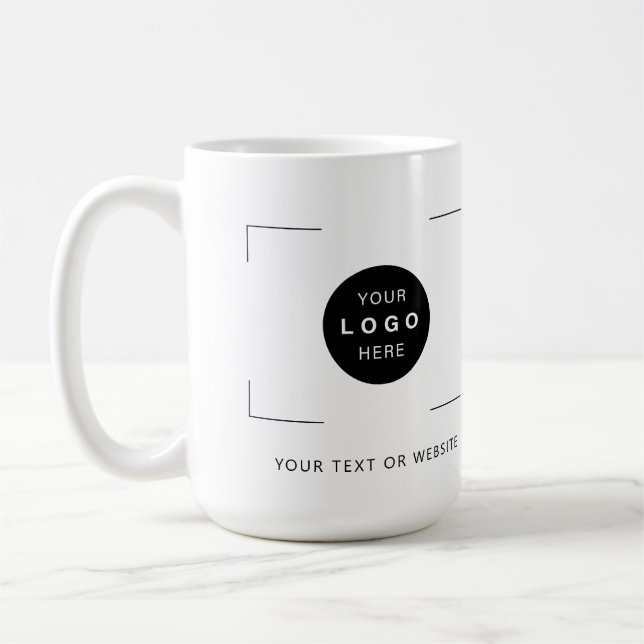 Custom logo business branding text personalised coffee mug (Left)