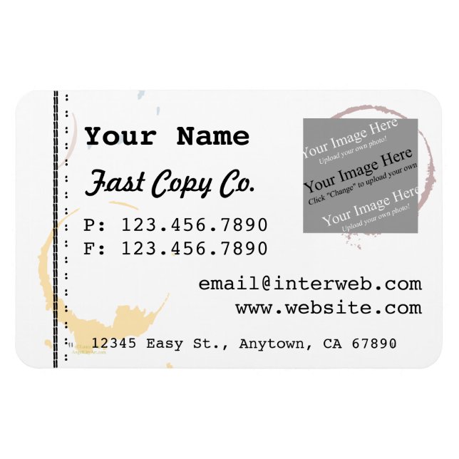 Custom Logo Business Card Coffeestain Magnets (Horizontal)