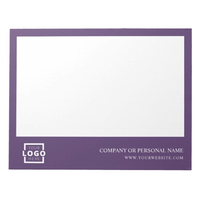 Custom Logo Business Company Branded Gift Purple Notepad (Front)