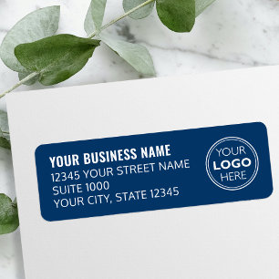 Custom Logo Business Company Navy Return Address