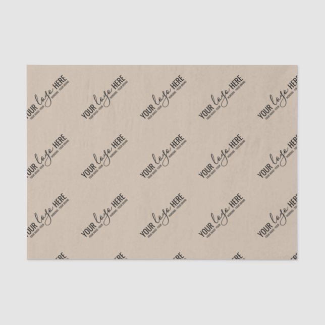 Custom Logo Business Company Packaging Light Beige Tissue Paper (Front)