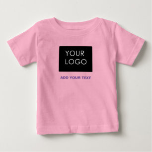 Custom Logo Business Company Pink Baby T-Shirt
