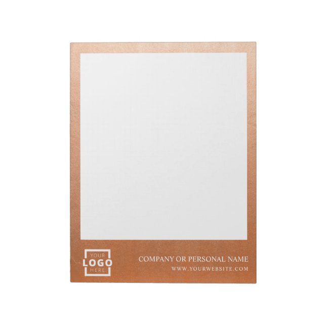 Custom Logo Business Company Promotional Rose Gold Notepad (Rotated)