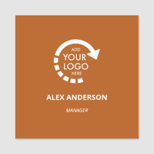 Custom Logo Business Company Staff Burnt Orange Name Tag