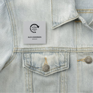 Custom Logo Business Company Staff Cool Grey Name Tag