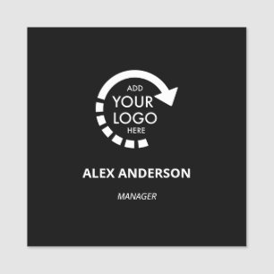 Custom Logo Business Company Staff   Modern Black Name Tag