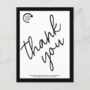 Custom Logo Business Corporate Modern Black Postcard