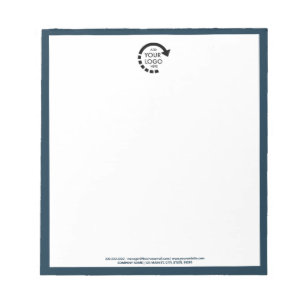 Custom Logo Business Corporate   Navy Blue Notepad