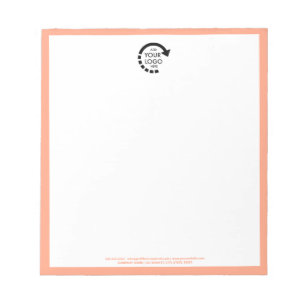 Custom Logo Business Corporate Peach Coral Notepad