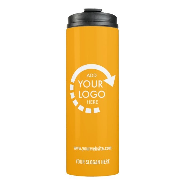 Custom logo business corporate | Retro Gold Thermal Tumbler (Front)