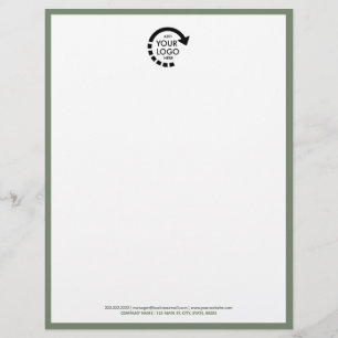 Custom Logo Business Corporate   Sage Green Letterhead
