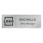 Custom Logo Business Employee Staff Faux Silver