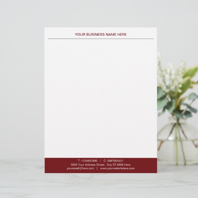 Custom Logo Business Letterhead - Your Colors (Standing Front)