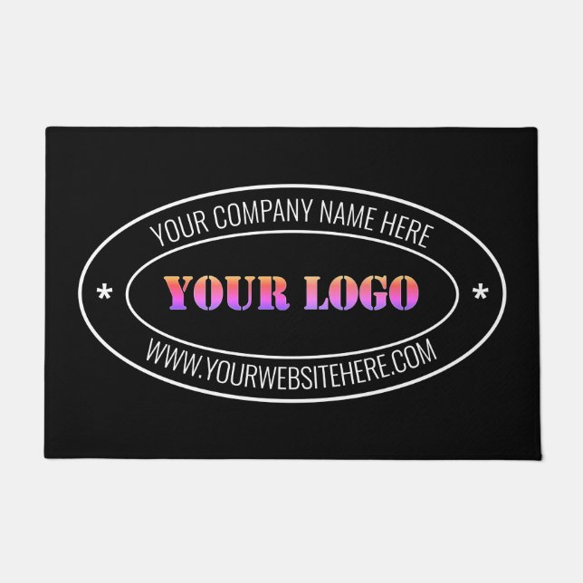 Custom Logo Business Name Office Personalised Doormat (Front)