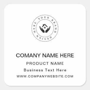 Custom Logo Business Name Personal Text & Website Square Sticker