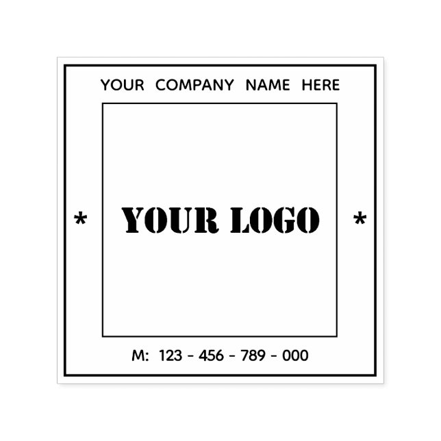 Custom Logo Business Name Phone Info Stamp (Design)