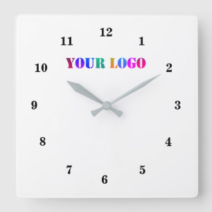 Custom Logo Business Office Personalised Promotion Square Wall Clock