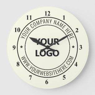 Custom Logo Business Office Stamp - Personalised Large Clock