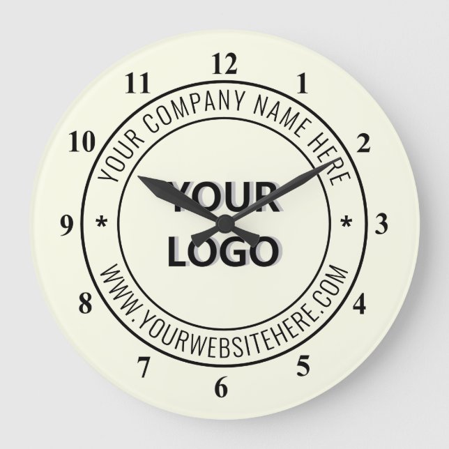 Custom Logo Business Office Stamp - Personalised Large Clock (Front)