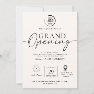 Custom Logo Business Open House Invitation