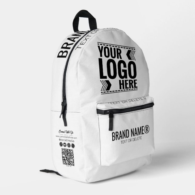 Custom Logo, Business or Brand Logo Personalised  Printed Backpack (Back Corner Left)