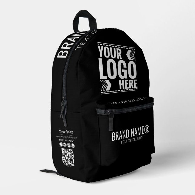 Custom Logo, Business or Brand Logo Personalised  Printed Backpack (Back Corner Left)