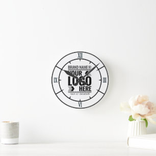 Custom Logo, Business or Brand Logo Personalised  Round Clock