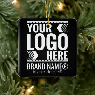 Custom Logo, Business or Brand Logo Personalized Ceramic Ornament