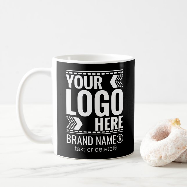 Custom Logo, Business or Brand Logo Personalized  Coffee Mug (With Donut)