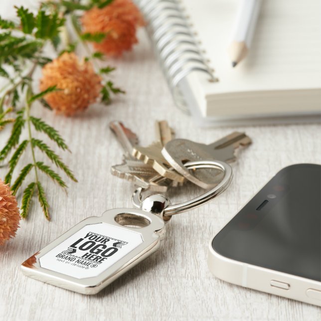 Custom Logo, Business or Brand Logo Personalized  Key Ring (Side)