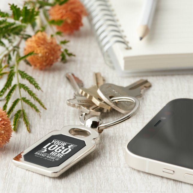 Custom Logo, Business or Brand Logo Personalized  Key Ring (Side)