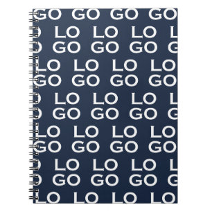 Custom Logo Business or Company on Navy Blue Notebook