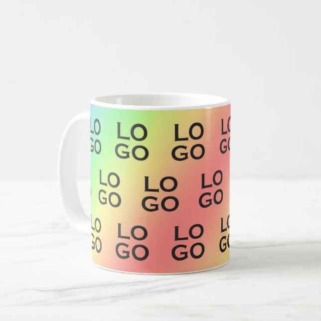 Custom Logo Business or Company on Rainbow Coffee Mug (Front Left)