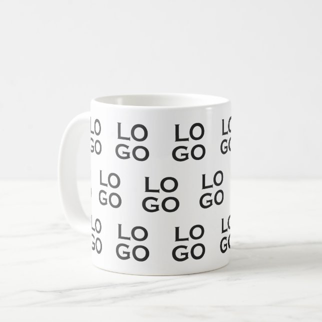 Custom Logo Business or Company on White Coffee Mug (Front Left)