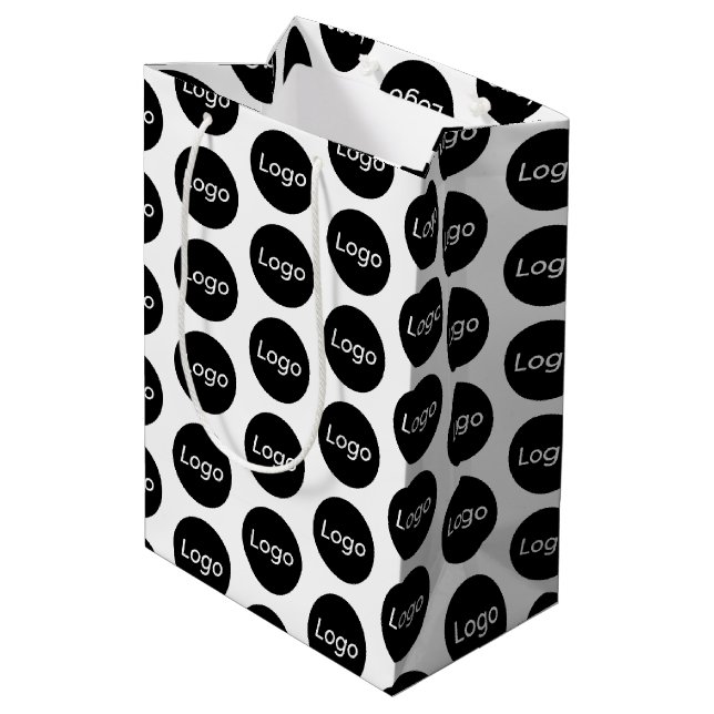 Custom Logo Business Professional packaging Medium Gift Bag (Back Angled)