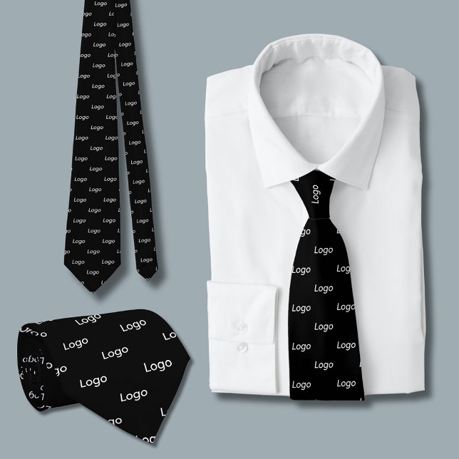 Custom Logo Business Professional Tie (Create your own company branded tie.  Just add your own logo and change to color to your choice.)